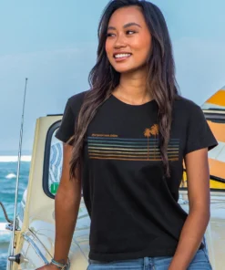 Rainbow Band - Black Short Sleeve Crewneck T-Shirt