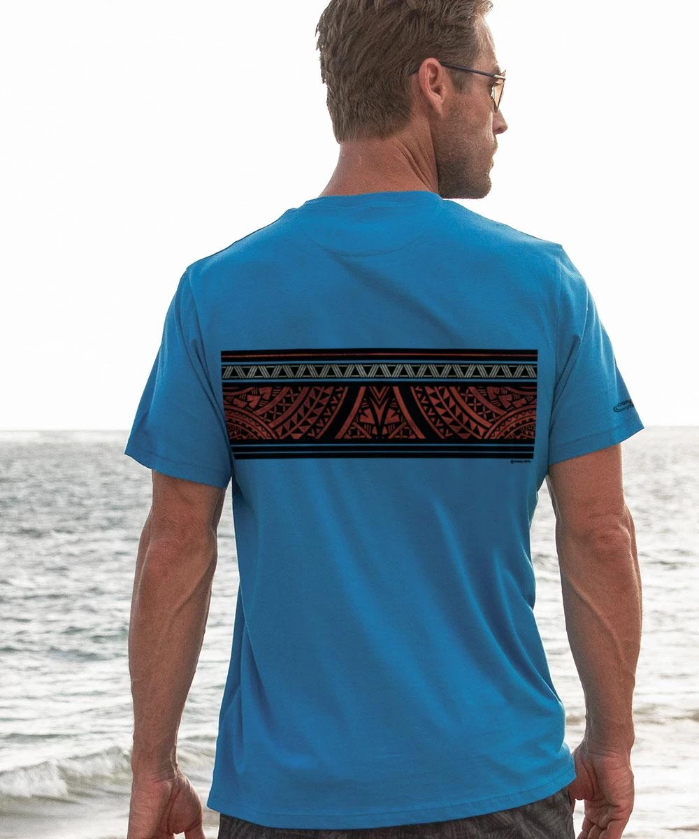 Chief Tapa Band - Deep Sea Short Sleeve Pima T-Shirt 2 Chief Tapa Band - Deep Sea Short Sleeve Pima T-Shirt - Image 2