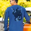 Tribal He’e Guardian - Blueberry Dyed Long Sleeve Crewneck T-Shirt
