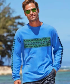 Tribe Band - Blue Hawaii Dyed Long Sleeve Crewneck T-Shirt