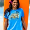 Volkswagen Hawaiian Humane Society Dog Day - Blue Hawaii Dyed Short Sleeve Scoop Neck T-Shirt