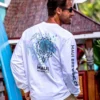 Maui Brewing Co Logo New Splatter - White Long Sleeve Crewneck T-Shirt