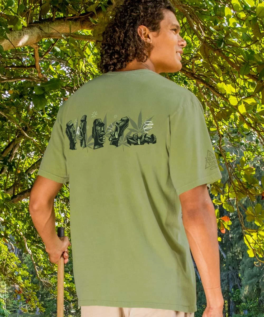 Stone Heads - Hemp Dyed Short Sleeve Crewneck T-Shirt 2 Stone Heads - Hemp Dyed Short Sleeve Crewneck T-Shirt - Image 2