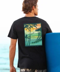 Kekaha Scenic - Jet Black Short Sleeve Pima T-Shirt