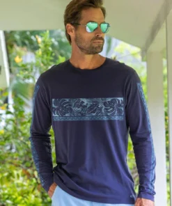 Holo Holo Band - Indigo Long Sleeve Pima T-Shirt