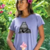 B. Kliban Yoga Cat - Lavender Dyed Short Sleeve Crewneck T-Shirt