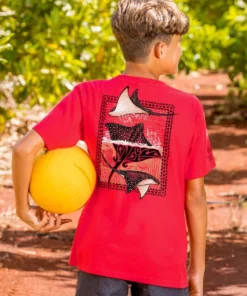 Spotted Eagle Ray - Candy Apple Red Dyed Short Sleeve Crewneck T-Shirt