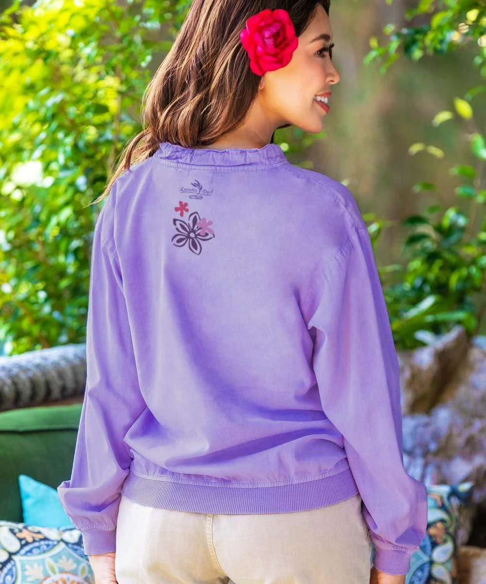 Kohola Pua - Lavender Dyed Long Sleeve Lightweight Pullover 2 Kohola Pua - Lavender Dyed Long Sleeve Lightweight Pullover - Image 2