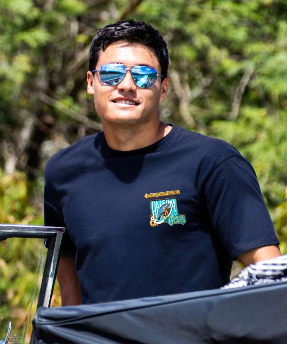 North Shore Signage - Navy Short Sleeve Crewneck T-Shirt 2 North Shore Signage - Navy Short Sleeve Crewneck T-Shirt - Image 2