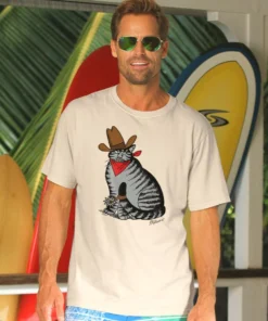 B. Kliban Good Ole’ Cat - Coconut Dyed Short Sleeve Crewneck T-Shirt