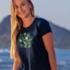 Plumeria Aloha - Navy Short Sleeve Crewneck T-Shirt