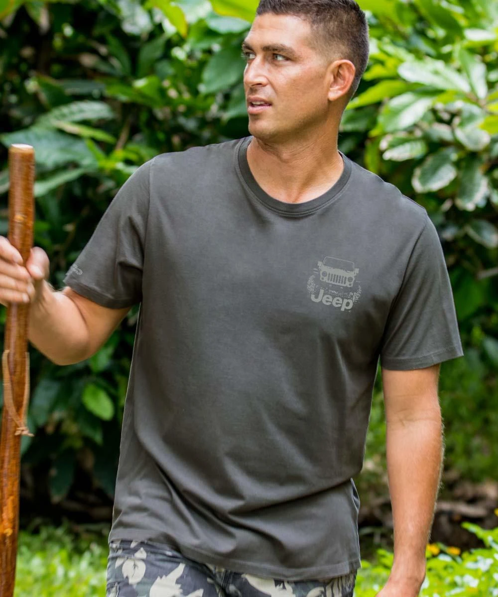 Jeep Adventure Awaits - Smoke Short Sleeve Pima T-Shirt 2 Jeep Adventure Awaits - Smoke Short Sleeve Pima T-Shirt - Image 2