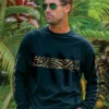 Mahelona - Black Long Sleeve Crewneck T-Shirt
