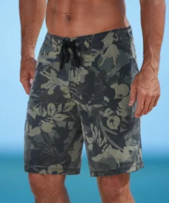 Hulaflage - Camo Green Floral Board Shorts
