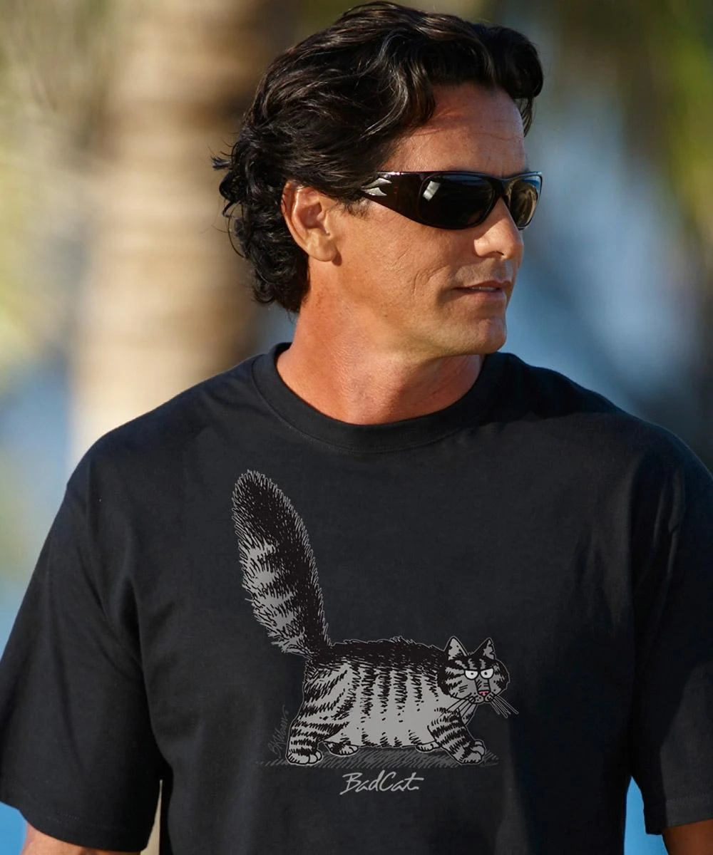 B. Kliban Bad Cat - Black Short Sleeve Crewneck T-Shirt 1 B. Kliban Bad Cat - Black Short Sleeve Crewneck T-Shirt