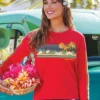 Retro Island Band - Candy Apple Red Dyed Long Sleeve Crewneck T-Shirt