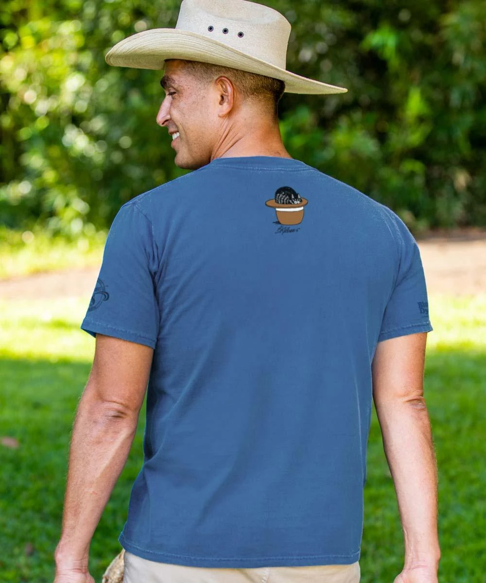 B. Kliban Cats In Hats - Blueberry Dyed Short Sleeve Crewneck T-Shirt 2 B. Kliban Cats In Hats - Blueberry Dyed Short Sleeve Crewneck T-Shirt - Image 2