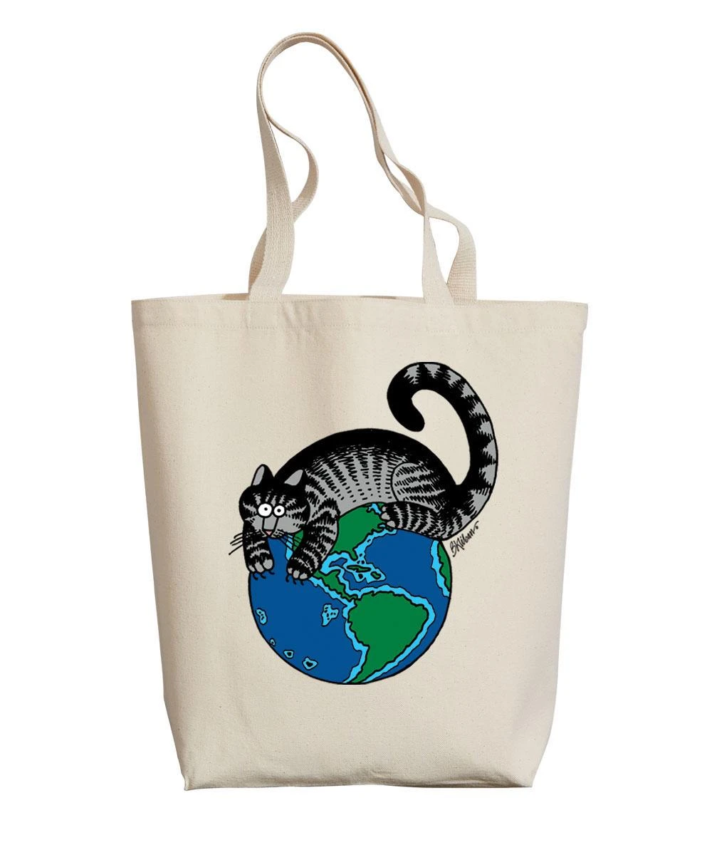 B. Kliban Earth Cat - Natural Weekend Tote 2 B. Kliban Earth Cat - Natural Weekend Tote - Image 2