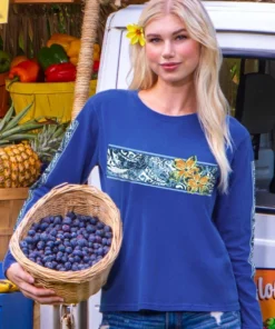 Pua Breeze - Blueberry Dyed Long Sleeve Crewneck T-Shirt