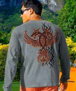 Sign Of The Dragon - Crater Dyed® Long Sleeve Crewneck T-Shirt