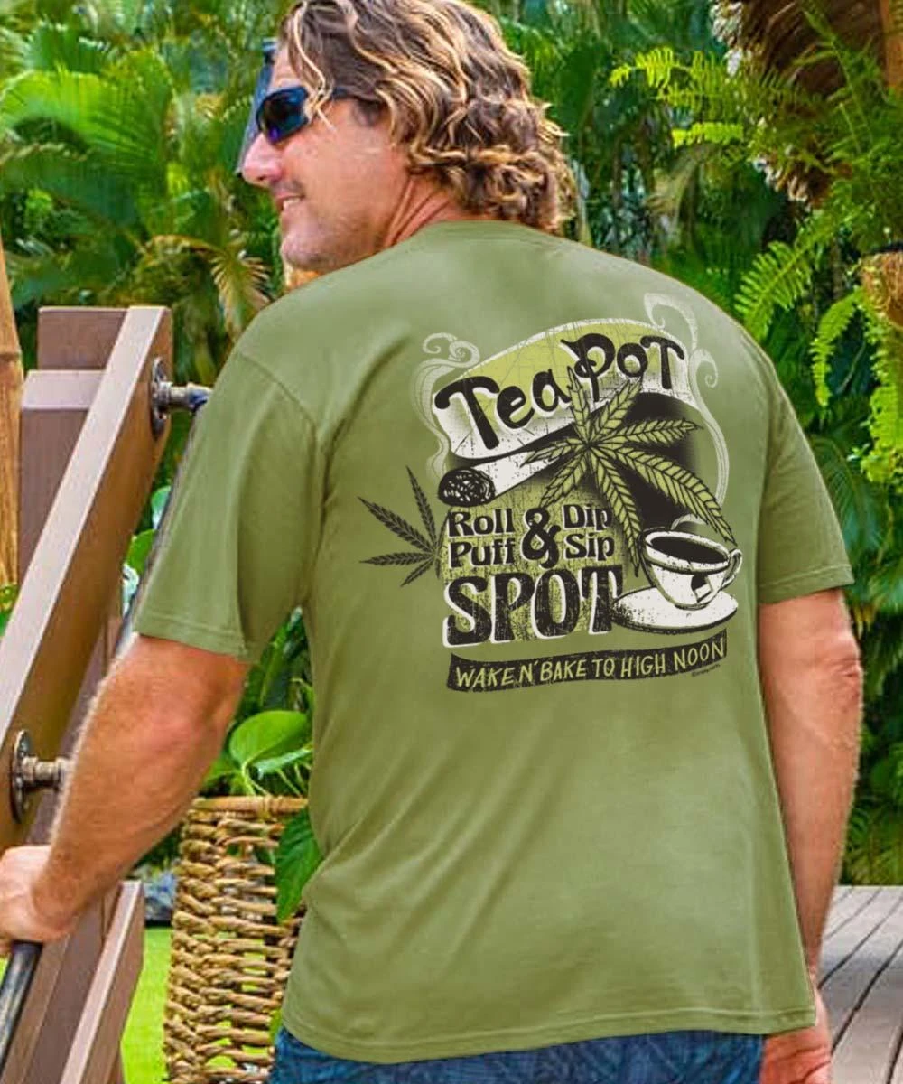 Tea Pot Spot - Hemp Dyed Short Sleeve Crewneck T-Shirt 1 Tea Pot Spot - Hemp Dyed Short Sleeve Crewneck T-Shirt