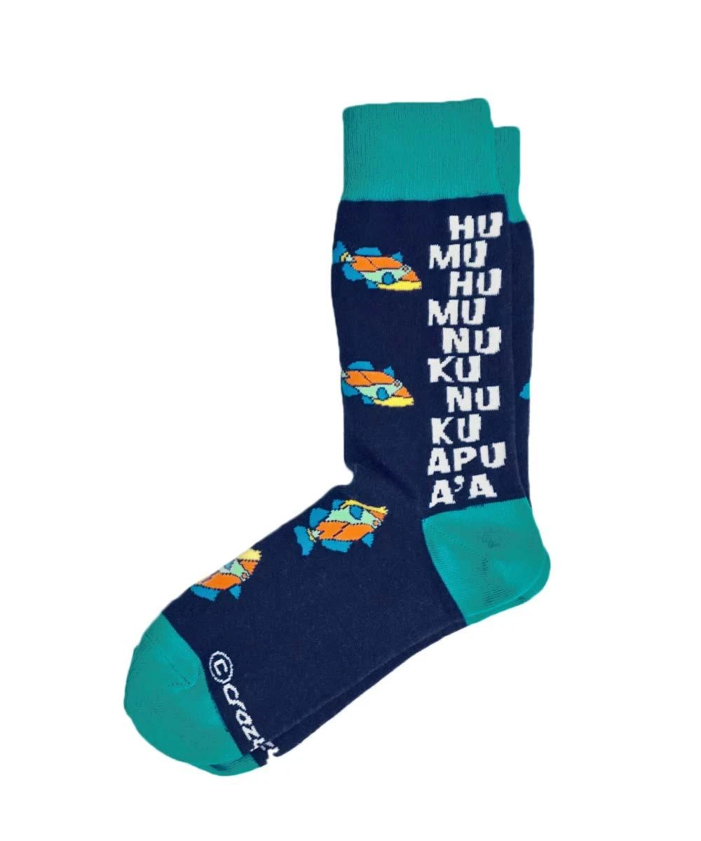 Humu Kalakoa - Graphic Cotton Crew Socks 1 Humu Kalakoa - Graphic Cotton Crew Socks
