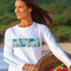 Honu Sealife Band - White Long Sleeve Crewneck T-Shirt