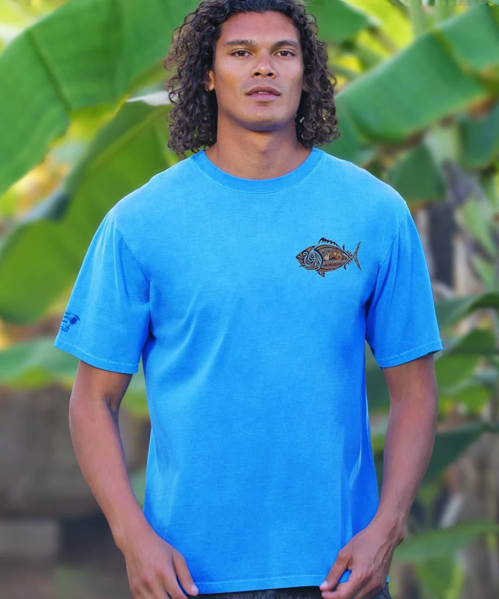 The Hunt - Blue Hawaii Dyed Short Sleeve Crewneck T-Shirt 2 The Hunt - Blue Hawaii Dyed Short Sleeve Crewneck T-Shirt - Image 2