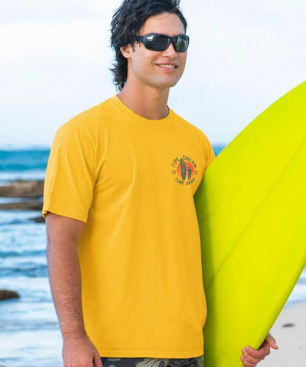 Pipe Dream Surf Shop - Pineapple Dyed Short Sleeve Crewneck T-Shirt 2 Pipe Dream Surf Shop - Pineapple Dyed Short Sleeve Crewneck T-Shirt - Image 2