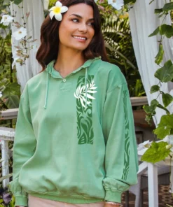 Mapuana - Key Lime Dyed Long Sleeve Lightweight Pullover