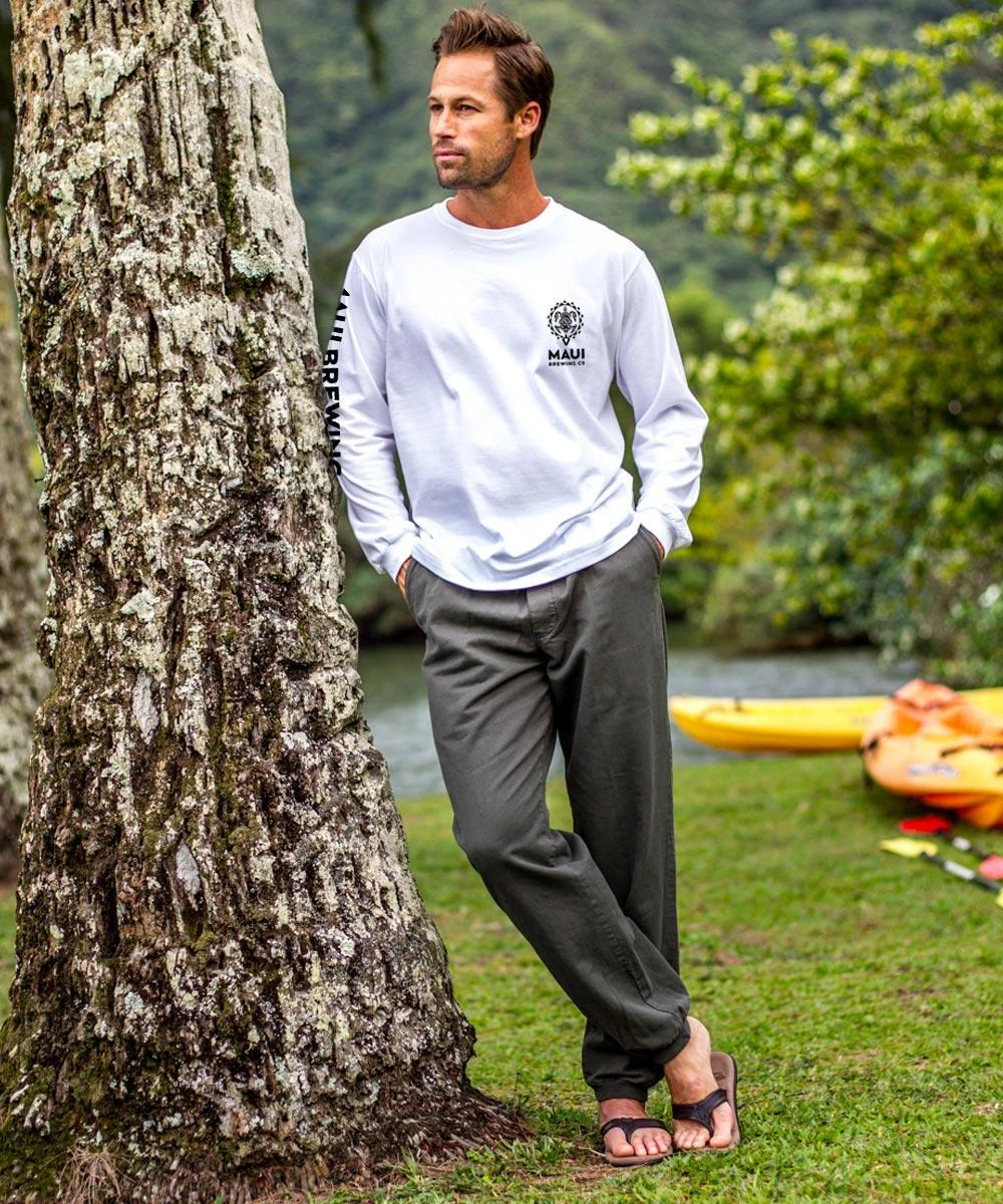 Maui Brewing Co Logo New Splatter - White Long Sleeve Crewneck T-Shirt 2 Maui Brewing Co Logo New Splatter - White Long Sleeve Crewneck T-Shirt - Image 2