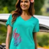 Monae - Ocean Short Sleeve Pima V-Neck T-Shirt