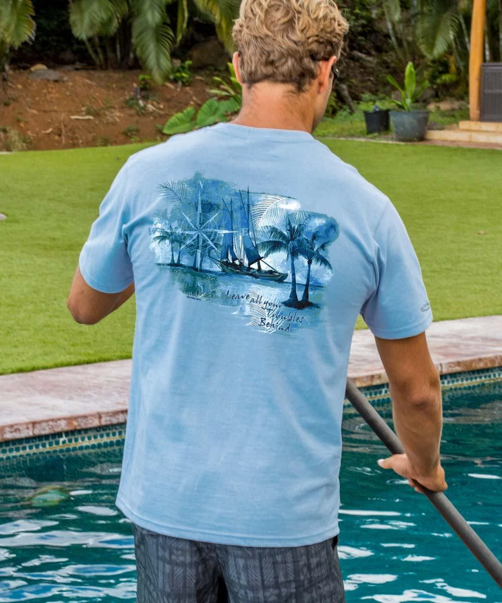 Sail Away - Blue Sky Short Sleeve Crewneck T-Shirt 1 Sail Away - Blue Sky Short Sleeve Crewneck T-Shirt