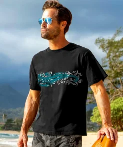 Teahupoo - Black Short Sleeve Crewneck T-Shirt