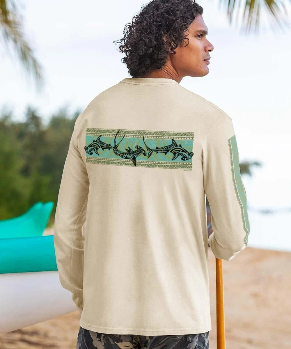 Tri Mano Band - Coconut Dyed Long Sleeve Crewneck T-Shirt 2 Tri Mano Band - Coconut Dyed Long Sleeve Crewneck T-Shirt - Image 2