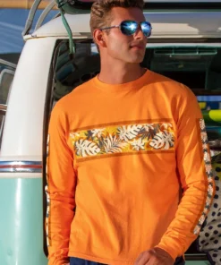 Tiki Band - Apricot Dyed Long Sleeve Crewneck T-Shirt