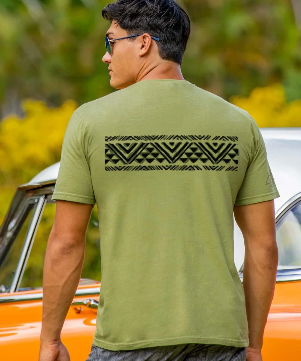 Linear Tribal - Hemp Dyed Short Sleeve Crewneck T-Shirt 2 Linear Tribal - Hemp Dyed Short Sleeve Crewneck T-Shirt - Image 2