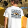 Trigger Fish Stamp - White Short Sleeve Crewneck T-Shirt